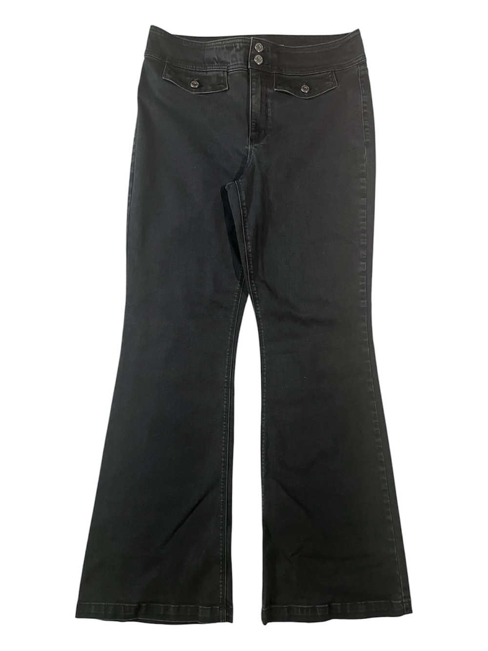 WHBM Jeans, White House Black Market, Wide Leg, Size 12, 31x31, Faded Black